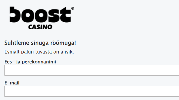 Boost Casino ülevaade klienditugi