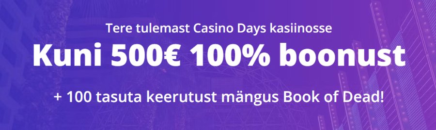 CasinoDays arvustus tervitusboonus