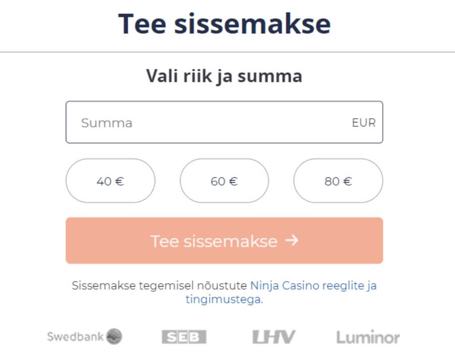 Ninja kasiino ülevaade liitumine