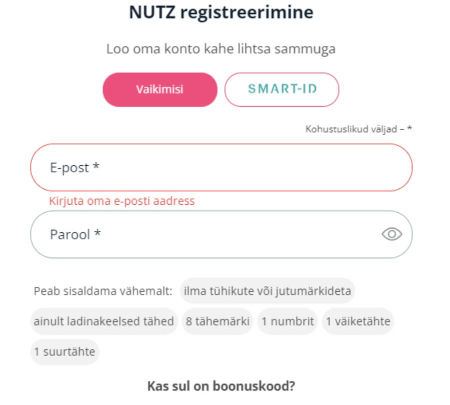 Nutz kasiino ülevaade liitumine